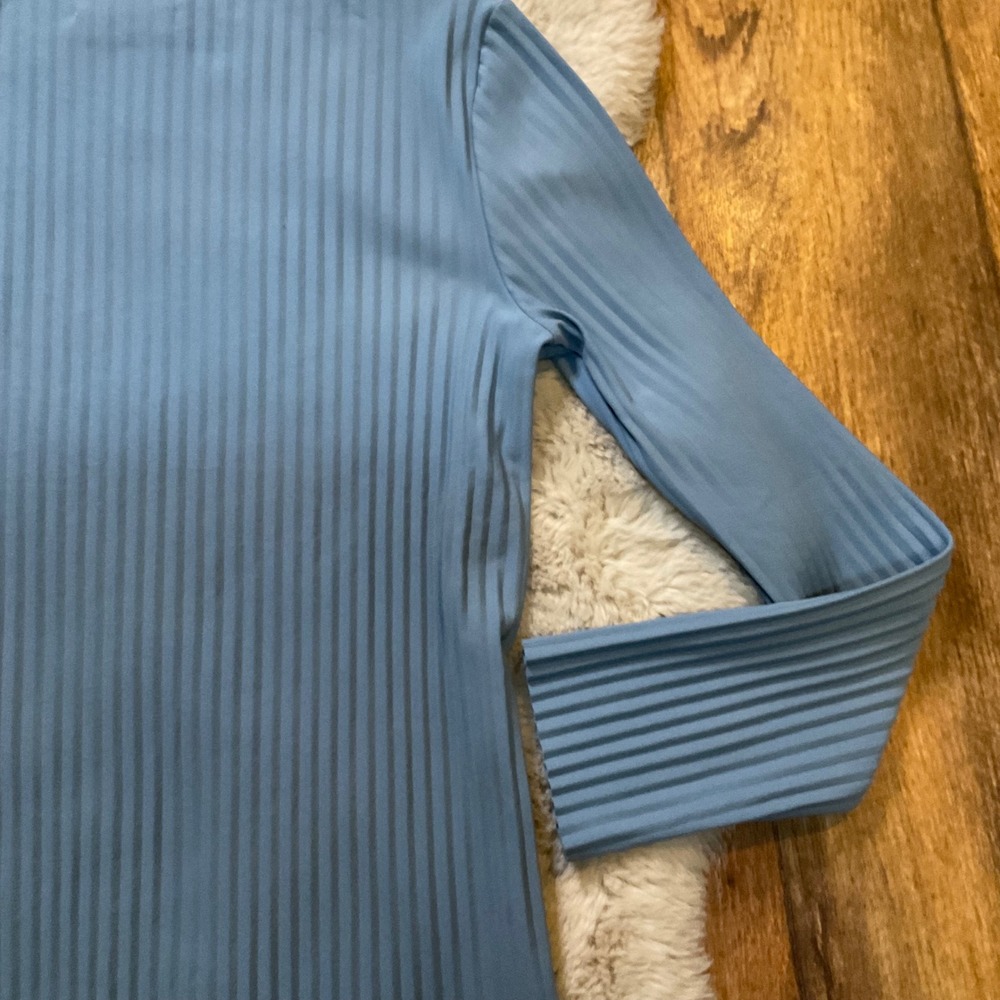Babaton Blouse Size XS Dusty‎ Blue Long Sleeve Womens High Neck Aritzia - Picture 7 of 7